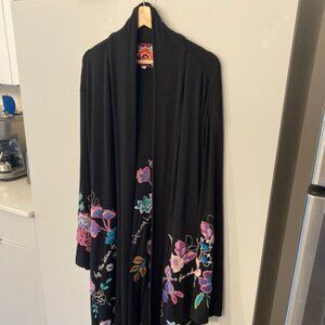 Johnny Was 3X Kimono w/Gorgeous embroidery detail (duster length)